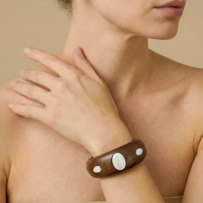 Jewelry - Marge rigid bracelet with 3 shell cab - Oman - NATURE BIJOUX