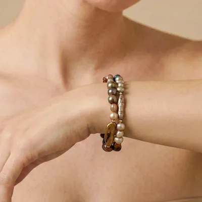 Bijoux - Bracelet perles d'eau douce 2T - Montmartre - NATURE BIJOUX
