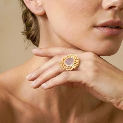 Bijoux - Bague ajustable petit modèle - Corallium - NATURE BIJOUX