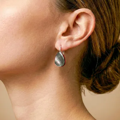 Bijoux - Boucles d'oreilles dormeuses nacre noire - Sumida - NATURE BIJOUX