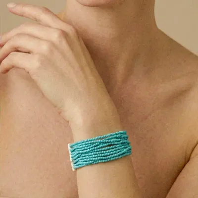 Bijoux - Bracelet ajustable multirangs bleu - Manitoba - NATURE BIJOUX