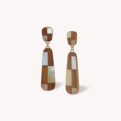 Bijoux - Boucles d'oreilles poussoir 2 éléments longues - Kamakura - NATURE BIJOUX