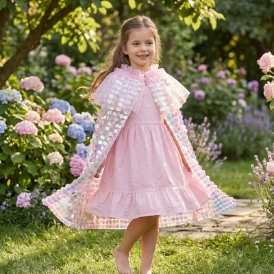 Déguisements pour enfant - Cape Sequins Galaxia rose TU - Déguisement - LABAY