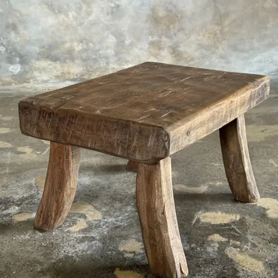 Tabourets - Petit stool, tabouret d'appoint en teck massif rectangulaire pieds - OFFICE OBJETS
