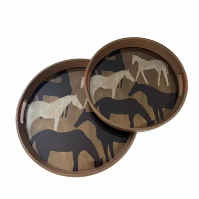 Plateaux - PLATEAUX ROND 'HORSES' - FANCY