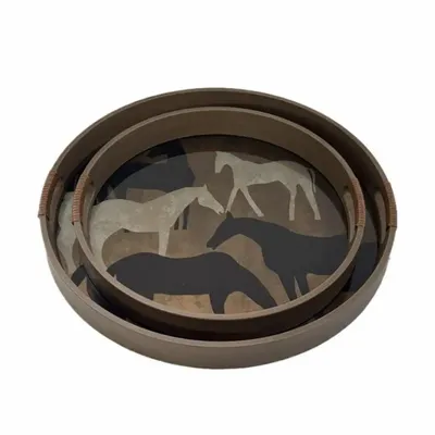 Plateaux - PLATEAUX ROND 'HORSES' - FANCY
