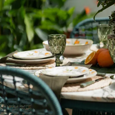 Lawn tables - Dining Tables -150X150X75 cm - Ocel - Marbre Calacatta Oro - STONE VALLEY