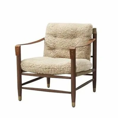 Objets design - FAUTEUIL 'LODGE' FAUSSE PEAU DE MOUTON CAMEL - FANCY