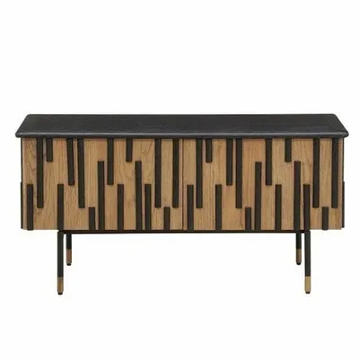 Mobilier et rangements pour bureau - MEUBLE DE RANGEMENT'ART DECO' CHENE NOIR/BEIGE - FANCY