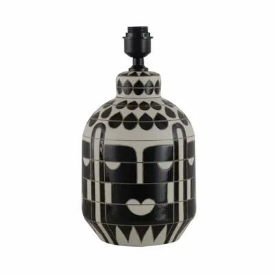 Ceramic - LAMP 'KRUGERSDORP' CERAMIC WHITE/BLACK D22x39h - FANCY