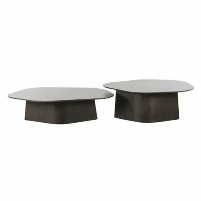 Tables basses - DUO DE TABLES 'NAMUR' BRUN/NOIR - FANCY