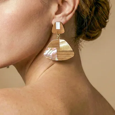 Bijoux - Boucles d'oreilles poussoir grand modèle - Kamakura - NATURE BIJOUX