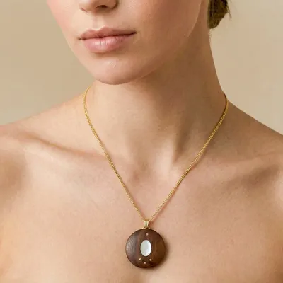 Bijoux - Collier chaine dorée petit pendentif rond - Oman - NATURE BIJOUX