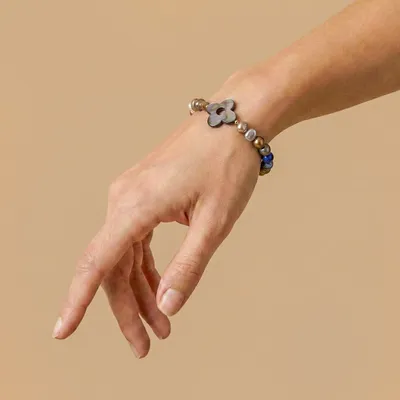 Bijoux - Bracelet extensible perles d'eau douce & nacre brune - Montmartre - NATURE BIJOUX
