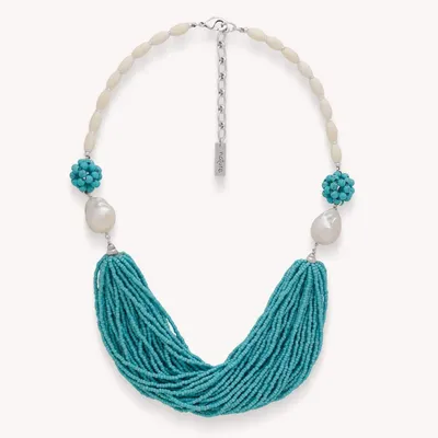 Bijoux - Collier plastron multirangs rocaille - Manitoba - NATURE BIJOUX