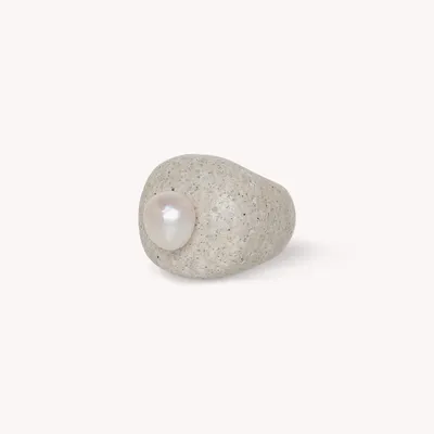 Bijoux - Bague sable et perle T58 - Bora Bora - NATURE BIJOUX
