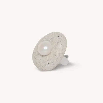 Bijoux - Bague ajustable sable et perle - Bora Bora - NATURE BIJOUX