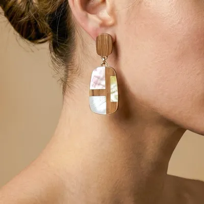 Bijoux - Boucles d'oreilles poussoir top bambou - Kamakura - NATURE BIJOUX
