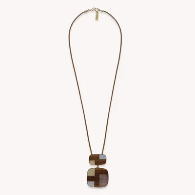 Bijoux - Collier long pendentif 2 éléments bambou & nacre - Kamakura - NATURE BIJOUX
