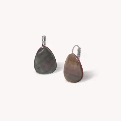 Bijoux - Boucles d'oreilles dormeuses nacre noire - Sumida - NATURE BIJOUX