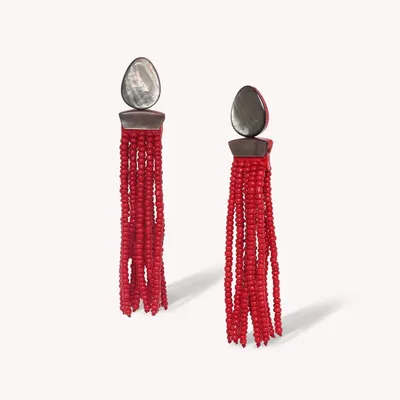 Bijoux - Boucles d'oreilles poussoir longs rangs de perles - Sumida - NATURE BIJOUX