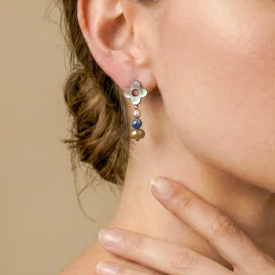 Bijoux - Boucles d'oreilles poussoir petit modèle et pampille - Montmartre - NATURE BIJOUX