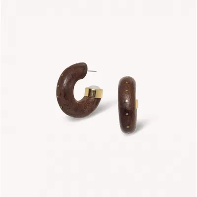 Bijoux - Boucles d'oreilles créoles bois - Oman - NATURE BIJOUX