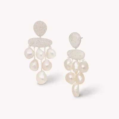 Bijoux - Boucles d'oreilles poussoir gitanes pampilles perles d'eau douce - Bora Bora - NATURE BIJOUX