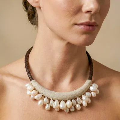 Bijoux - Collier plastron multi perles baroques - Bora Bora - NATURE BIJOUX