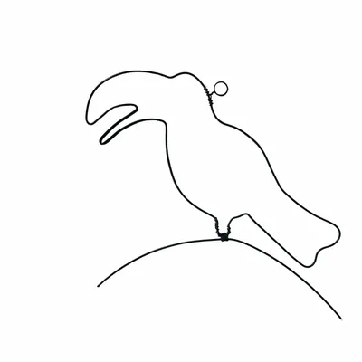 Chambres d'enfants - Décoration Murale en fil de fer - Silhouette Toucan - à punaiser - BIJOUX DE MUR