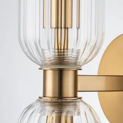 Wall lamps - METAL GOLD+GLASS WALL LIGHT 'ATLANTA' - FANCY
