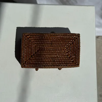 Objets de décoration - Petite boîte à mouchoirs en rotin artisanale indonésienne H8 13x5 - OFFICE OBJETS