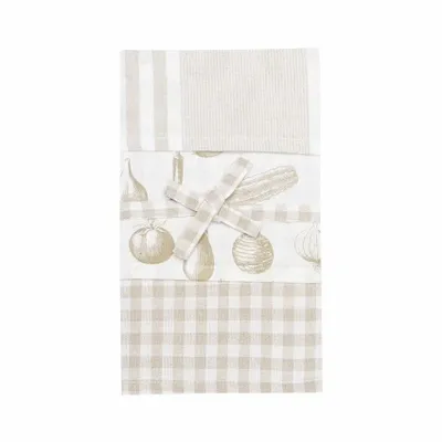 Torchons textile - TORCHON DE CUISINE RECYCLÉ LINNEA, 3-PACK, LIN/BLANC 50x70cm - BY WILLE