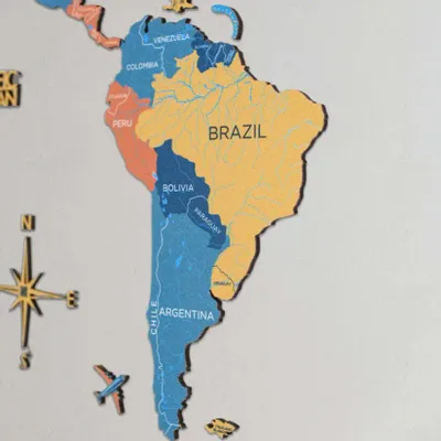 Autres décorations murales - Carte du Monde en Bois 2D Indie S - ENJOY THE WOOD