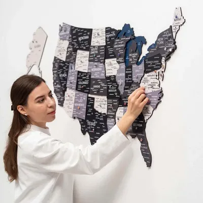 Other wall decoration - Wooden 3d Map of USA - Nordik S Prime - ENJOY THE WOOD