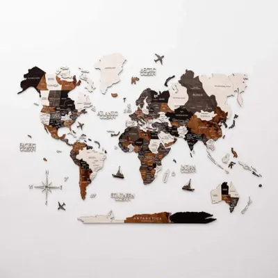 Autres décorations murales - Carte du Monde en Bois 2D WoodToned S - ENJOY THE WOOD