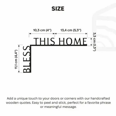 Objets de décoration - Citation d’angle en bois – « Bénis cette maison » - ENJOY THE WOOD