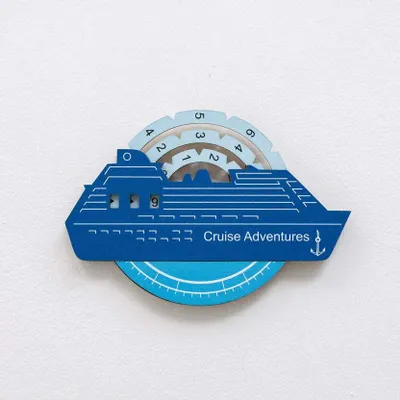 Objets de décoration - Carte du Monde en Bois Colorée 3D Travel Tracker Cruise Liner - Azur - ENJOY THE WOOD