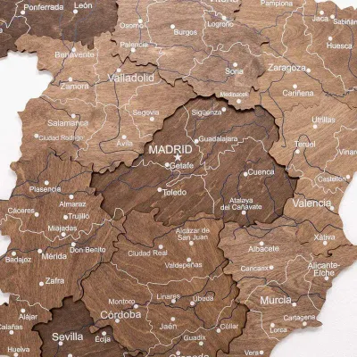 Other wall decoration - Wooden Map of Spain – Dark Walnut S Prime - ENJOY THE WOOD