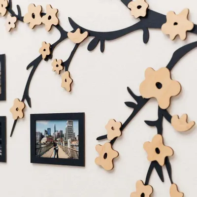 Other wall decoration - Wooden Family Tree - Unity S White flowers - ENJOY THE WOOD