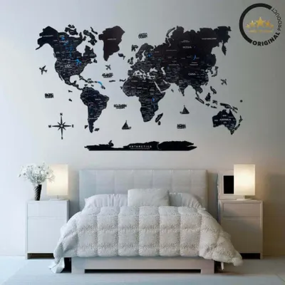 Autres décorations murales - Carte du Monde en Bois 2D Midnight S - ENJOY THE WOOD