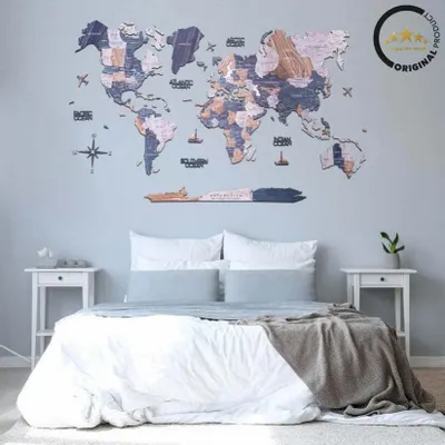 Autres décorations murales - Carte du Monde en Bois 2D Mystery S - ENJOY THE WOOD
