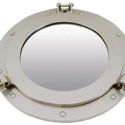 Mirrors - Porthole mirror, pewter finish diam. 12'' - TRADE WINDS