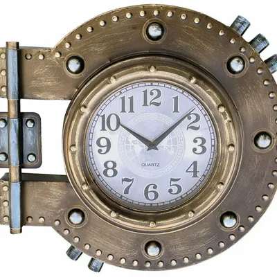 Clocks - Porthole clock, antic brass finish, 17" x 3" x 16"1/2 - TRADE WINDS
