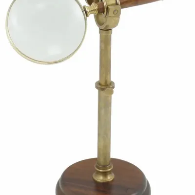 Other office supplies - Magnifier with stand, diam 4", antic brass - TRADE WINDS