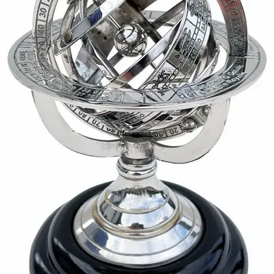 Decorative objects - Armiliary sphere nickel finish H : 4"3/4 - TRADE WINDS