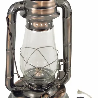 Outdoor table lamps - Antique copper hurricane lantern, Lantern 14''3/4 - TRADE WINDS