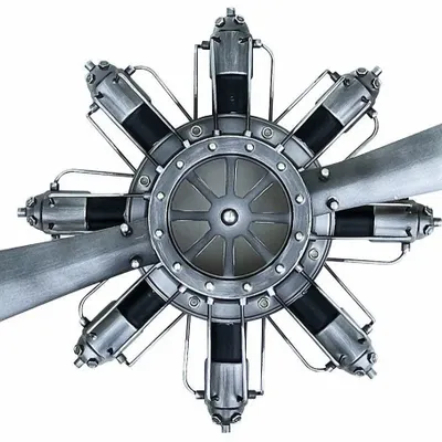 Other wall decoration - Wall propeller, two-bladed, antic silver and black, 60" x 5" x 22" - TRADE WINDS