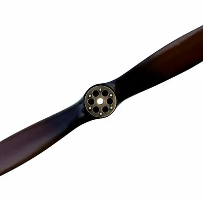 Other wall decoration - Paulownia wooden propeller with vintage burgundy extremities, L.47”1/4, delivered with wall hanging - TRADE WINDS