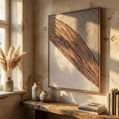 Other wall decoration - Earth Strata: Handmade Textured 3D Relief Painting - SARMAL DESIGN